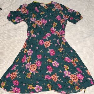 Gianni Bini Teal Floral Midi Dress